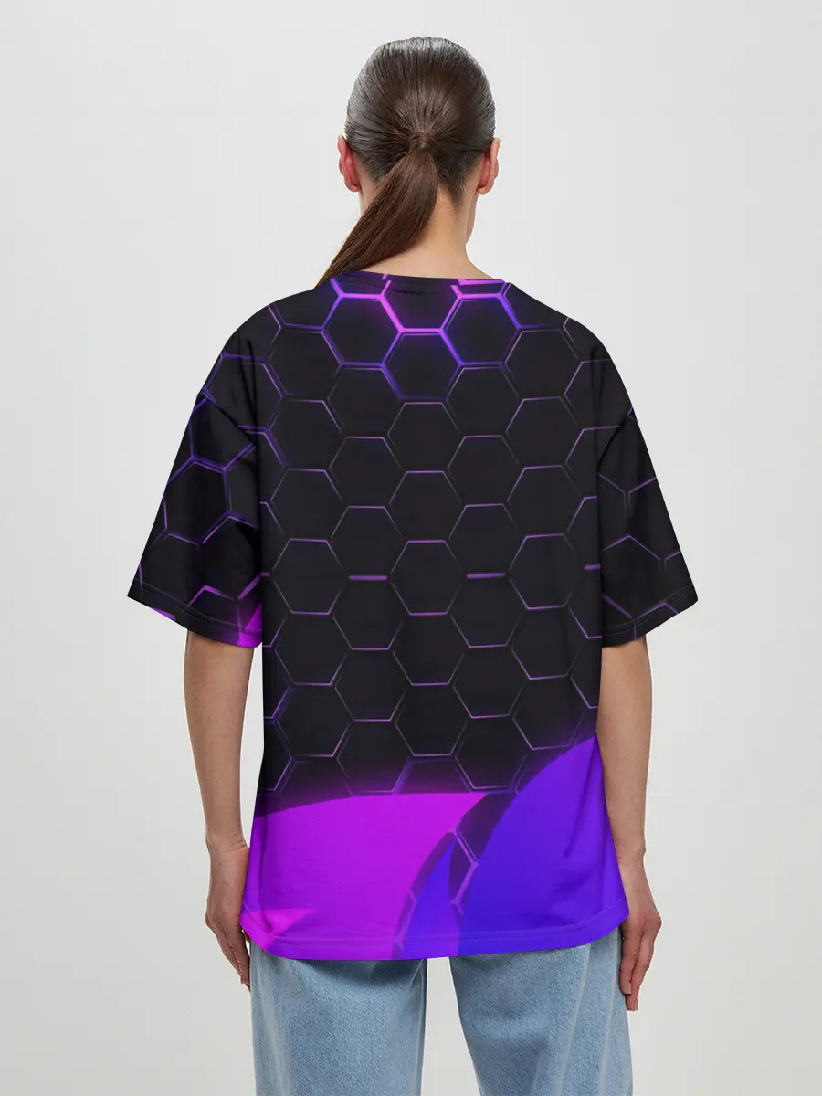 Женская футболка оверсайз / Geometry Dash