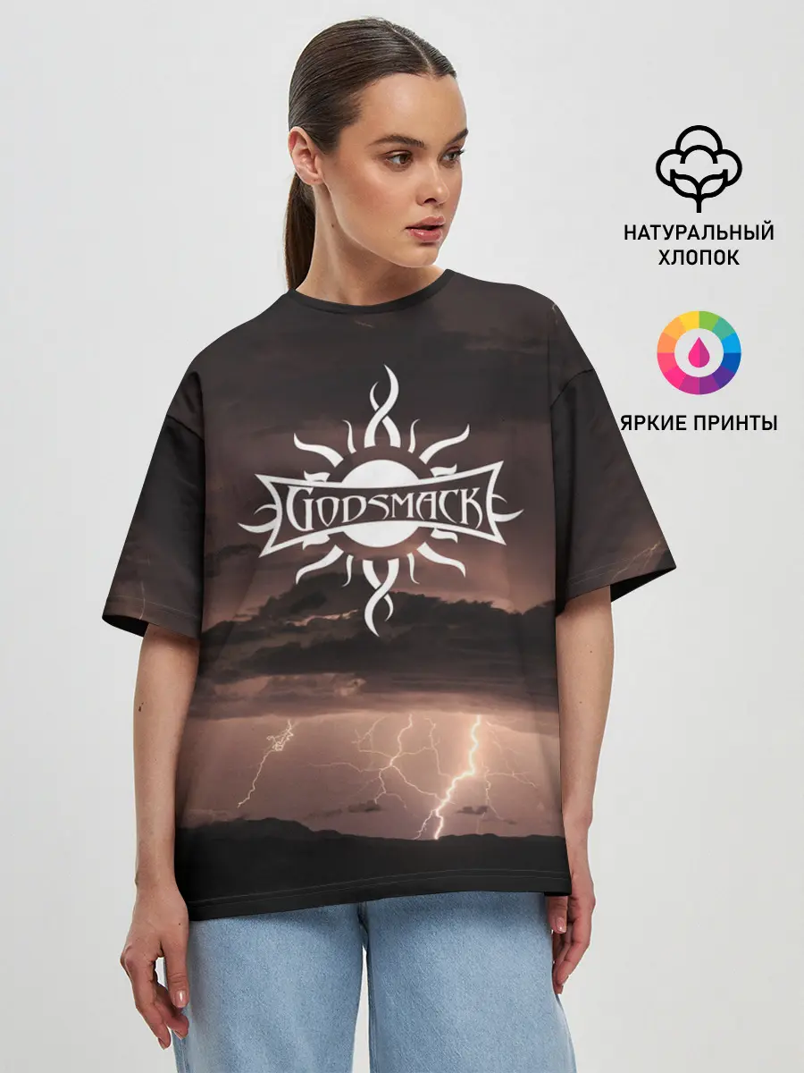Женская футболка оверсайз / GODSMACK | ГОДСМАК