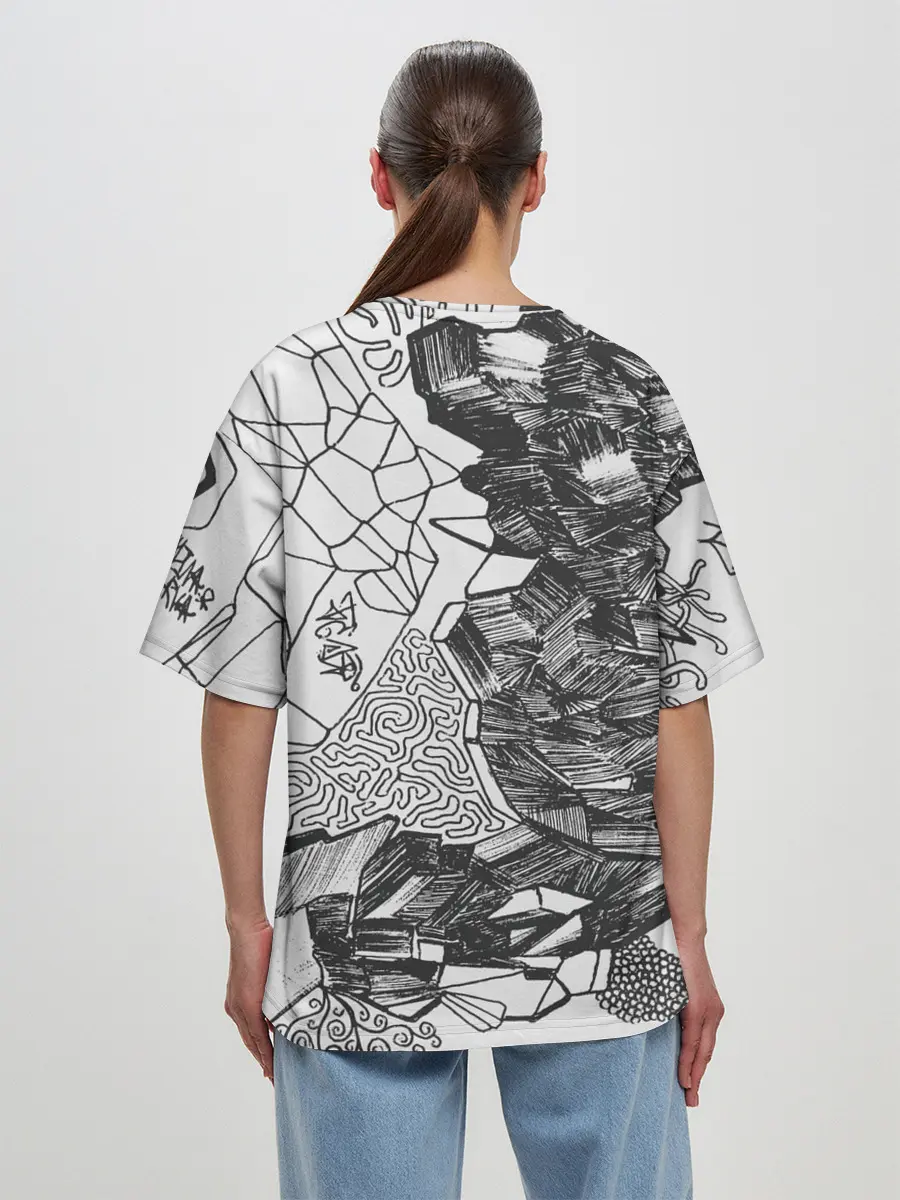 Женская футболка оверсайз / Структурная мозайка