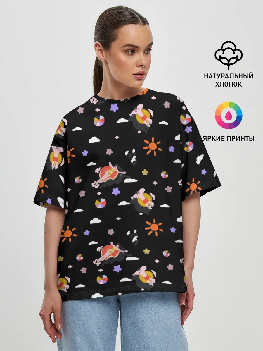 Женская футболка оверсайз / отпуск