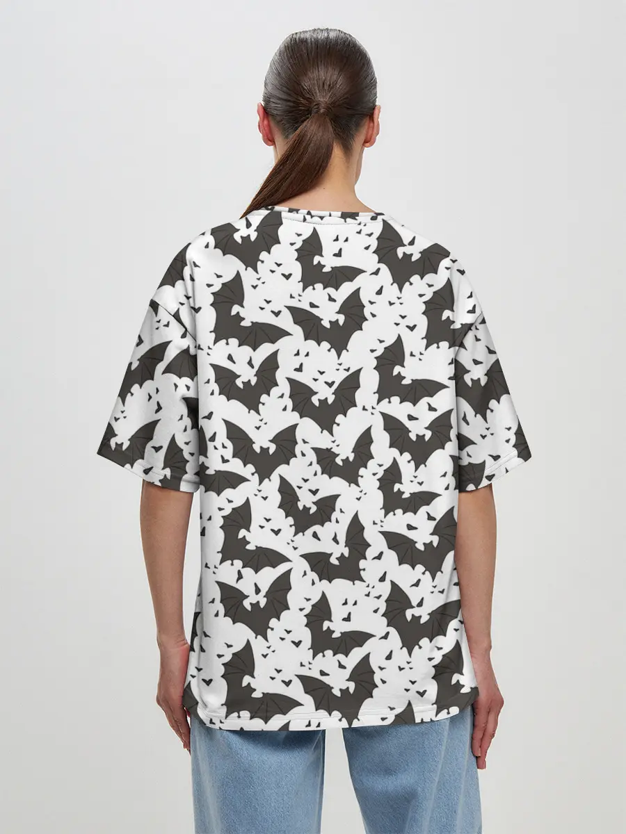 Женская футболка оверсайз / Летучие мыши