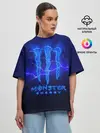 Женская футболка оверсайз / MONSTER ENERGY МОЛНИЯ