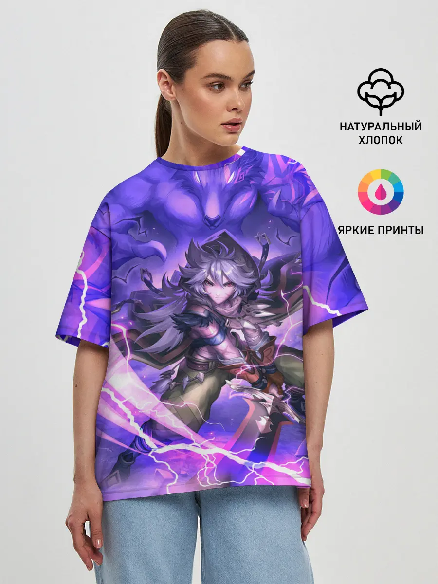 Женская футболка оверсайз / Рэйзор | Genshin Impact | Геншин Импакт