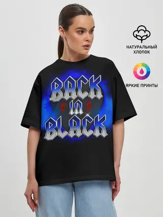 Женская футболка оверсайз / BACK in BLACK AC/DC