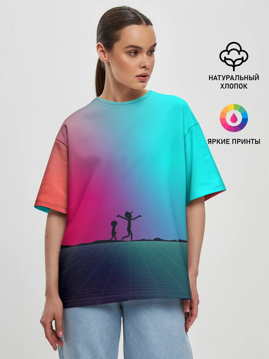 Женская футболка оверсайз / Open World