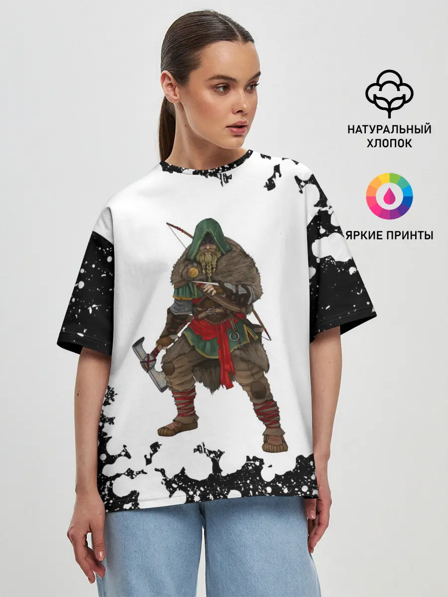Женская футболка оверсайз / ASSASSINS CREED VALHALLA