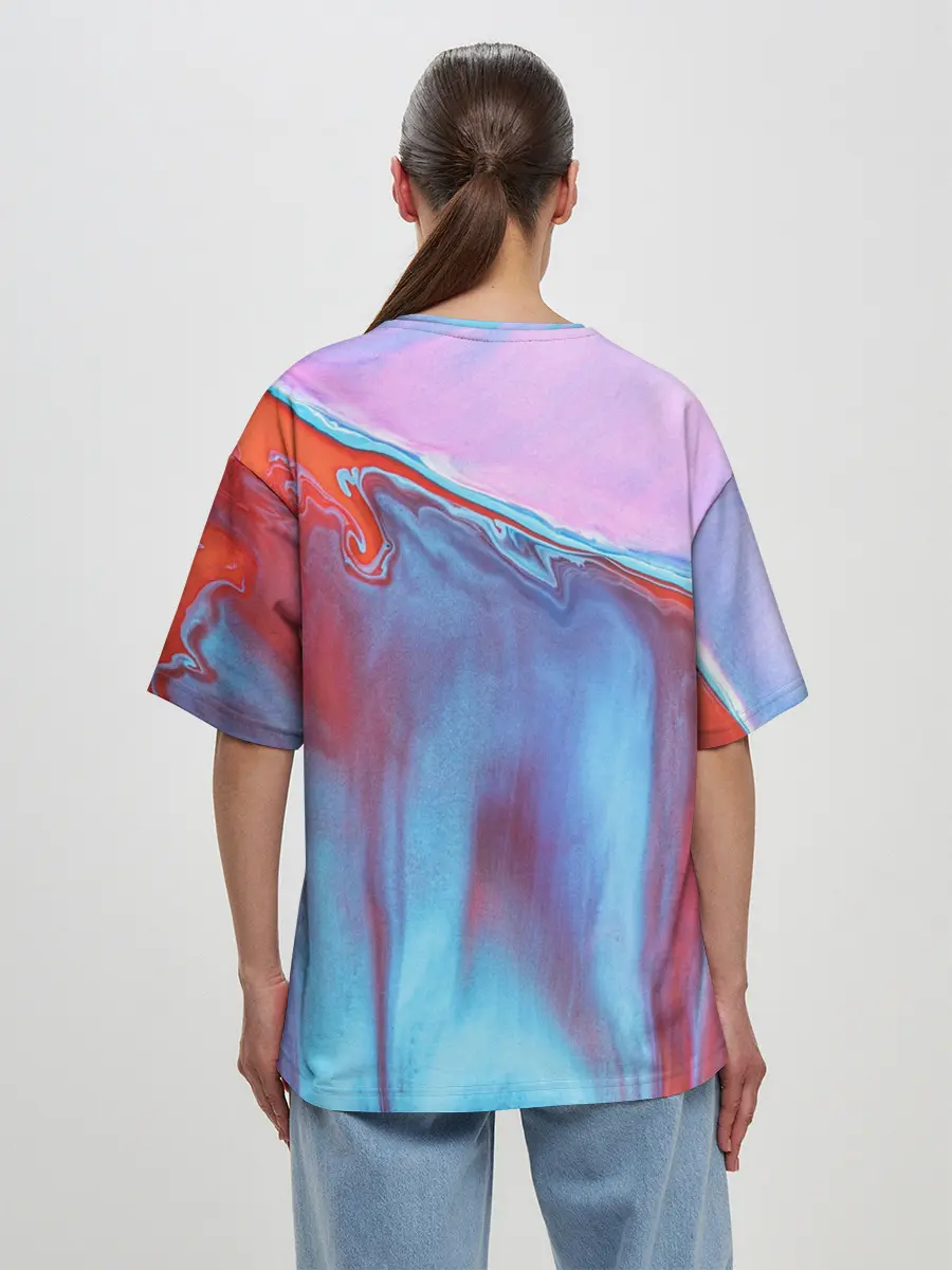 Женская футболка оверсайз / Вода и песок