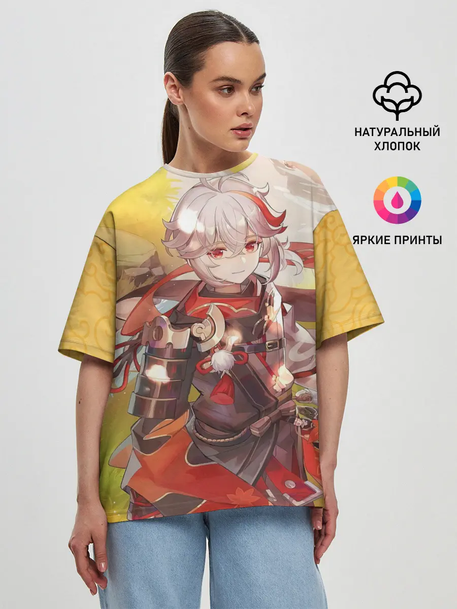 Женская футболка оверсайз / Kaedehara Kazuha