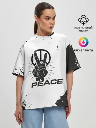 Женская футболка оверсайз / Peace | Мир