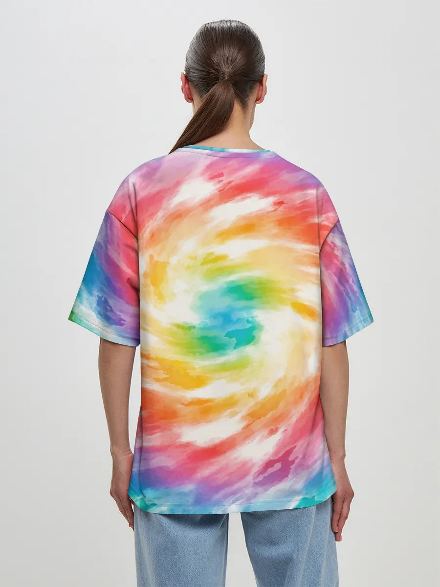 Женская футболка оверсайз / РАДУЖНЫЙ УРАГАН | HURRICANE