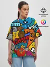 Женская футболка оверсайз / LOVE | PEACE | PARTY