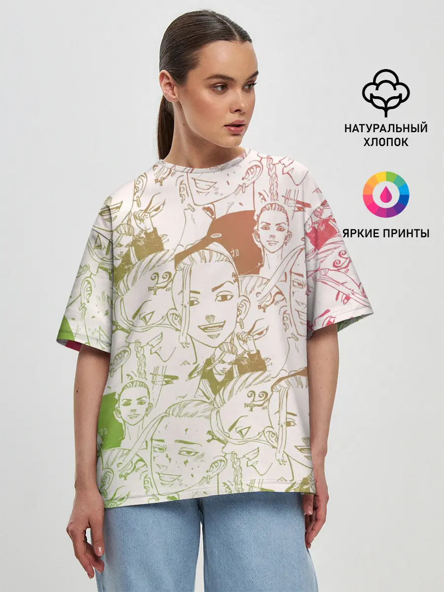 Женская футболка оверсайз / ДОРАКЕН Токийские Мстители