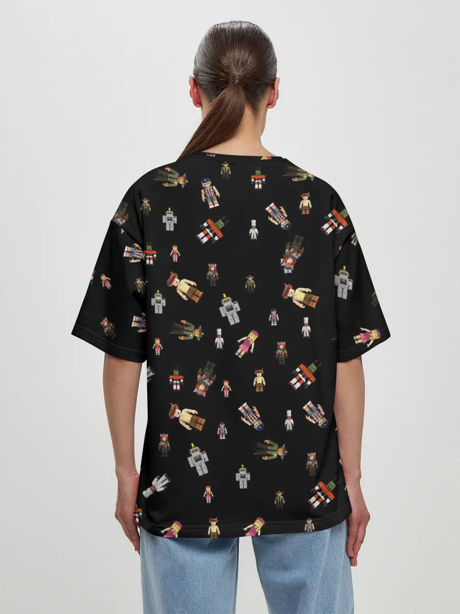 Женская футболка оверсайз / ROBLOX PATTERN | РОБЛОКС