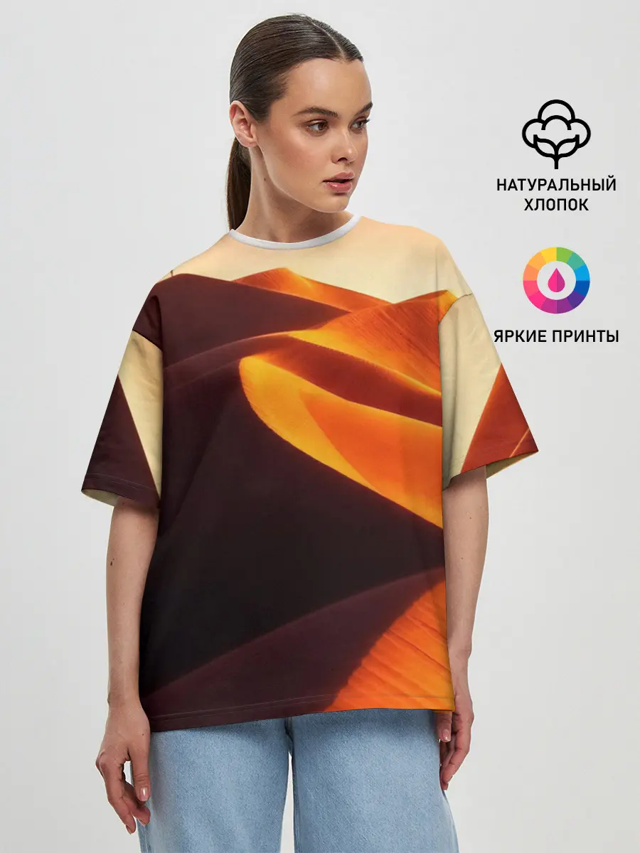 Женская футболка оверсайз / Пустыня дюна барханы