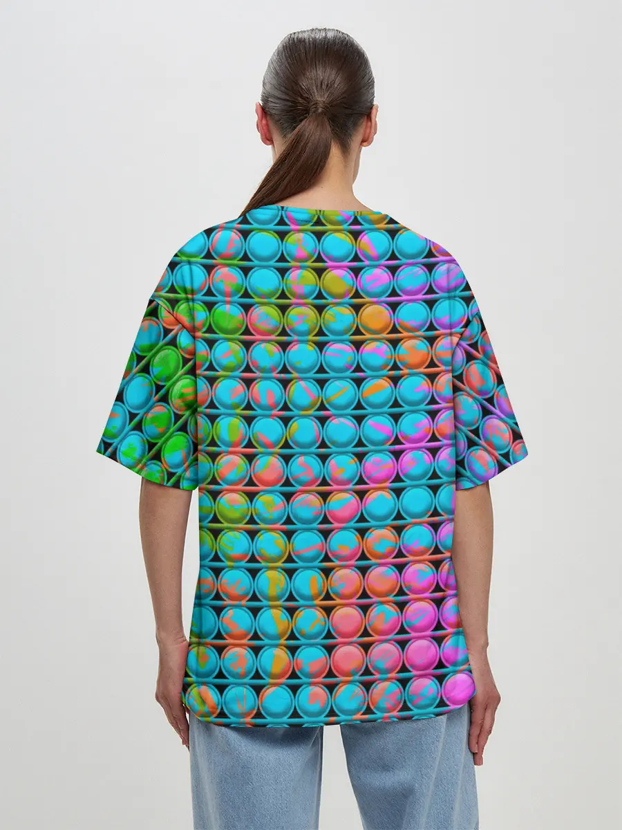 Женская футболка оверсайз / POP IT | Взрыв Красок