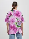 Женская футболка оверсайз / Цветы Розовые Розы красками