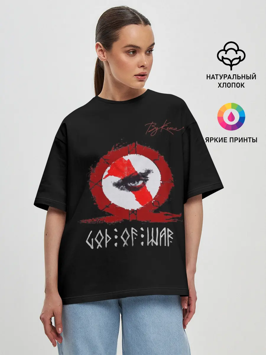 Женская футболка оверсайз / God of war бог войны