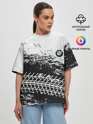 Женская футболка оверсайз / СЛЕД БМВ | BMW