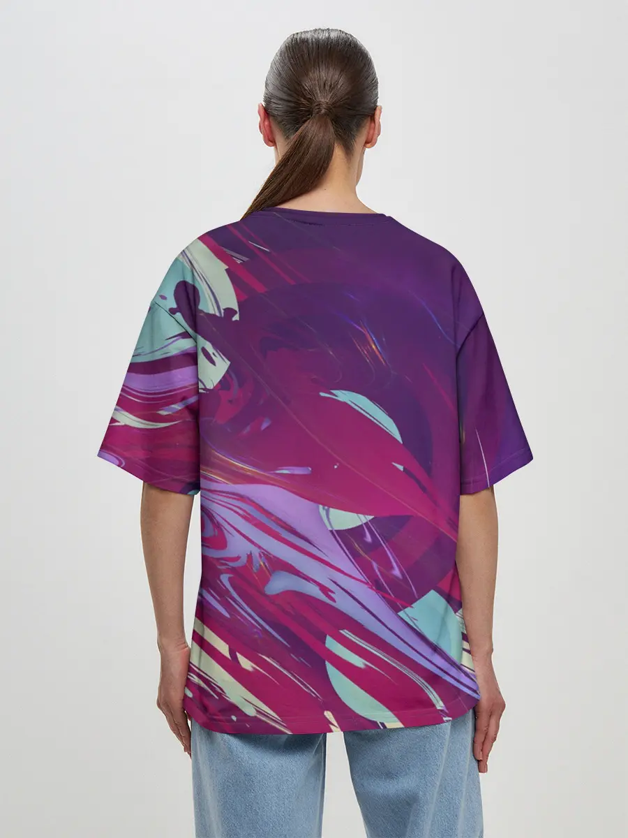 Женская футболка оверсайз / Мощный градиент