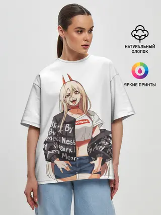 Женская футболка оверсайз / Пауэр Power