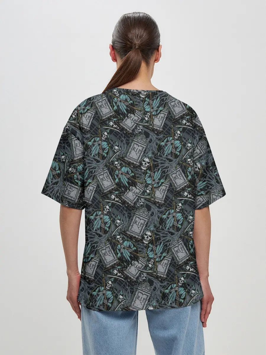 Женская футболка оверсайз / Смерть с Косой