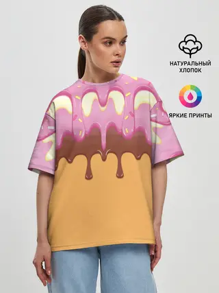 Женская футболка оверсайз / Мороженое | Ice Scream
