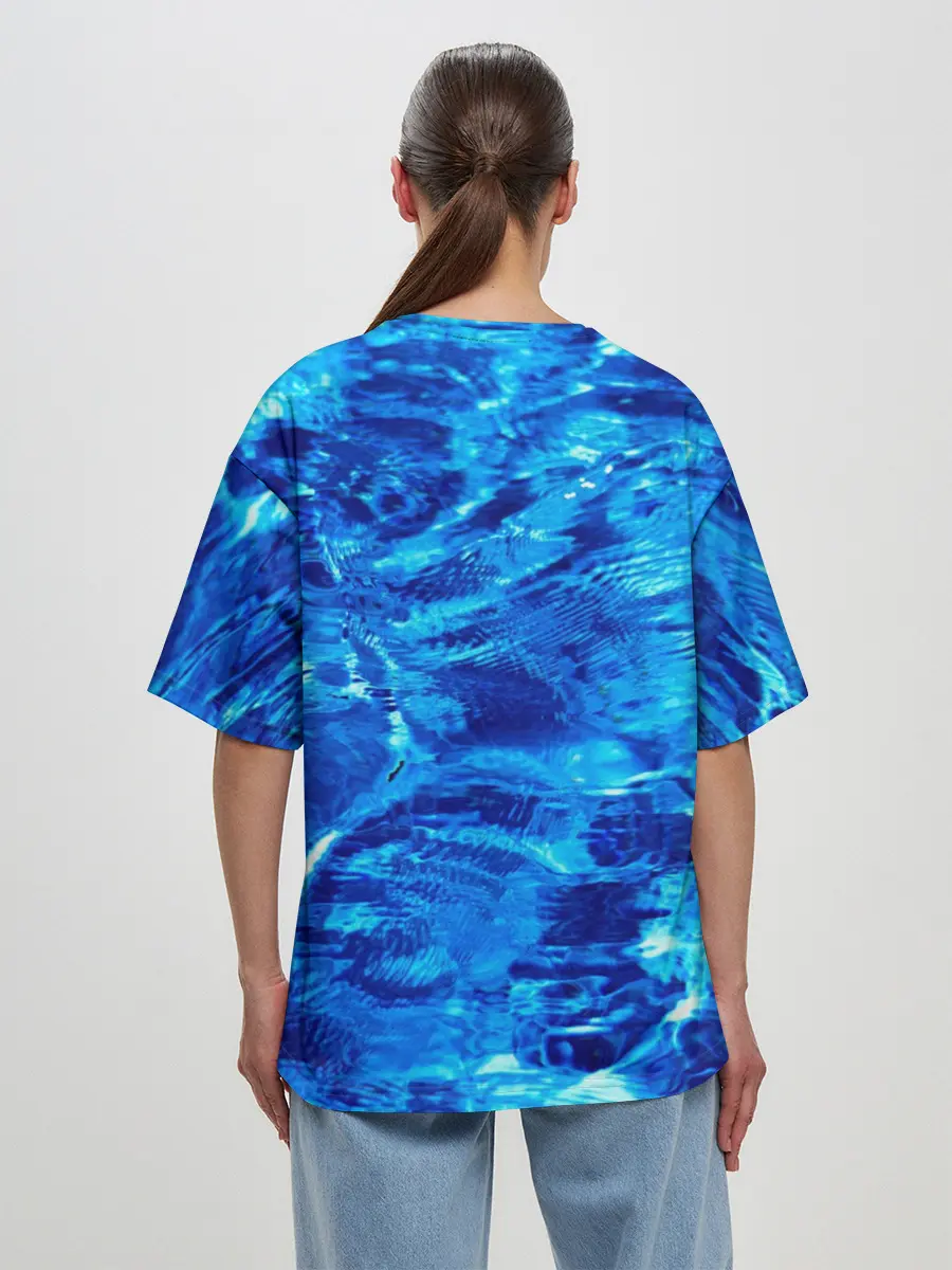 Женская футболка оверсайз / Голубая Вода