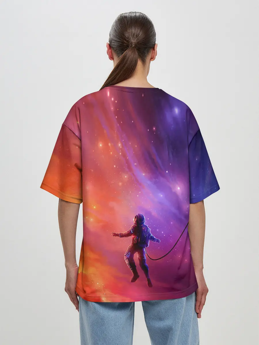 Женская футболка оверсайз / Space X