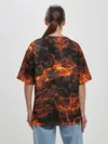 Женская футболка оверсайз / Горящая лава