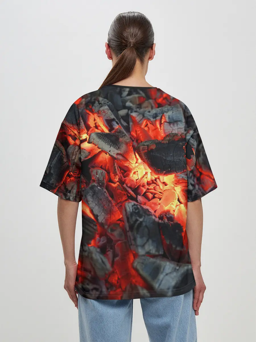 Женская футболка оверсайз / Древесные угли