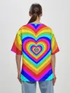 Женская футболка оверсайз / Цветные сердца | Colored hearts