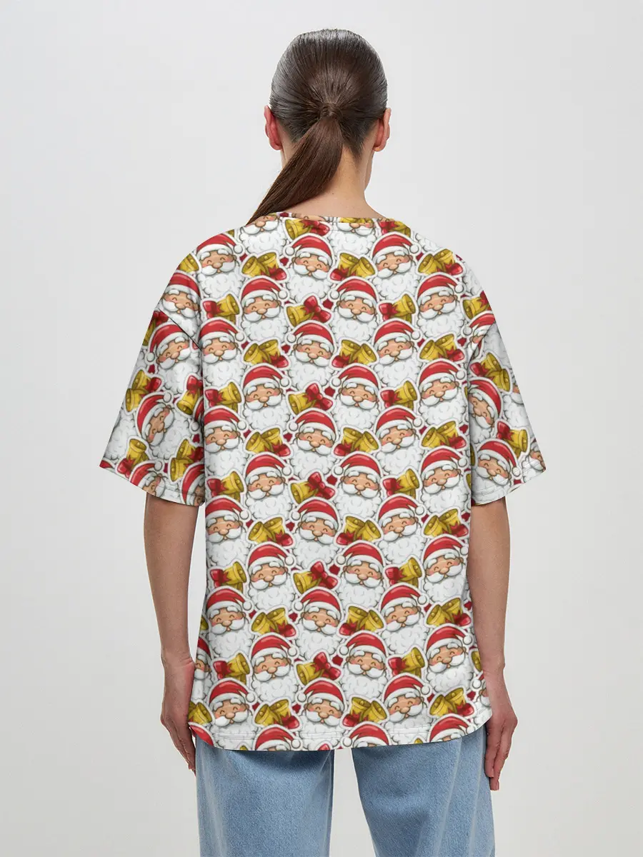 Женская футболка оверсайз / Дед Мороз