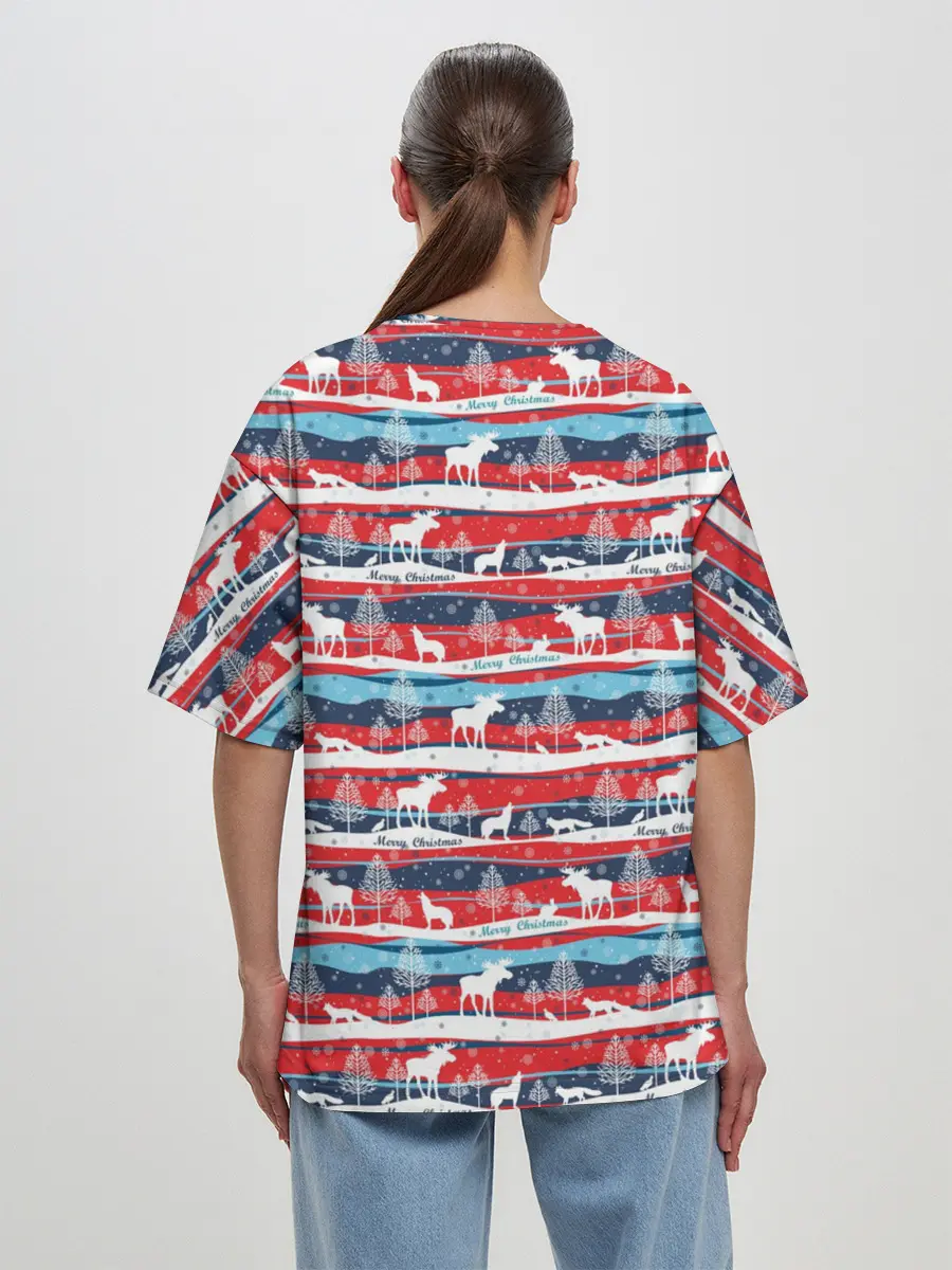 Женская футболка оверсайз / Merry Christmas