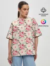 Женская футболка оверсайз / полевые цветочки
