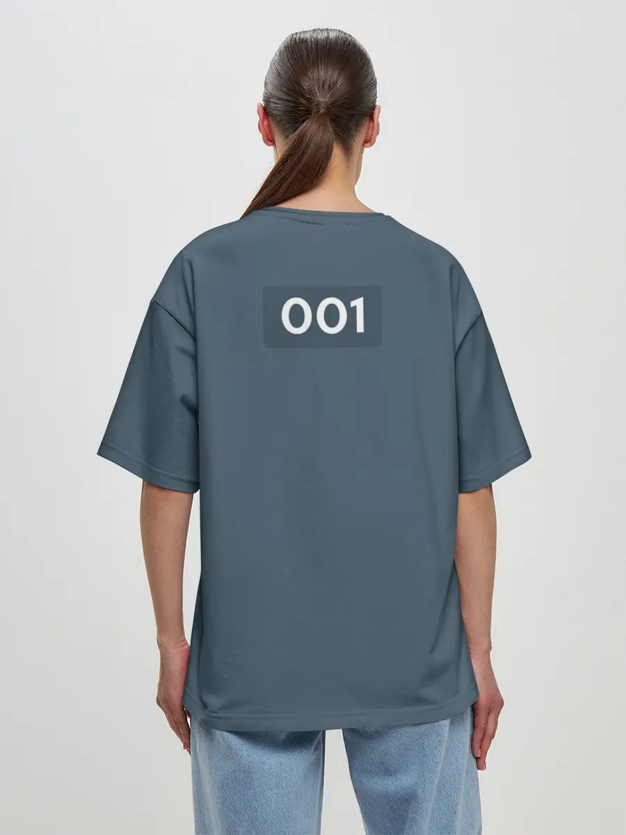 Женская футболка оверсайз / Игра в кальмара | Игрок 001