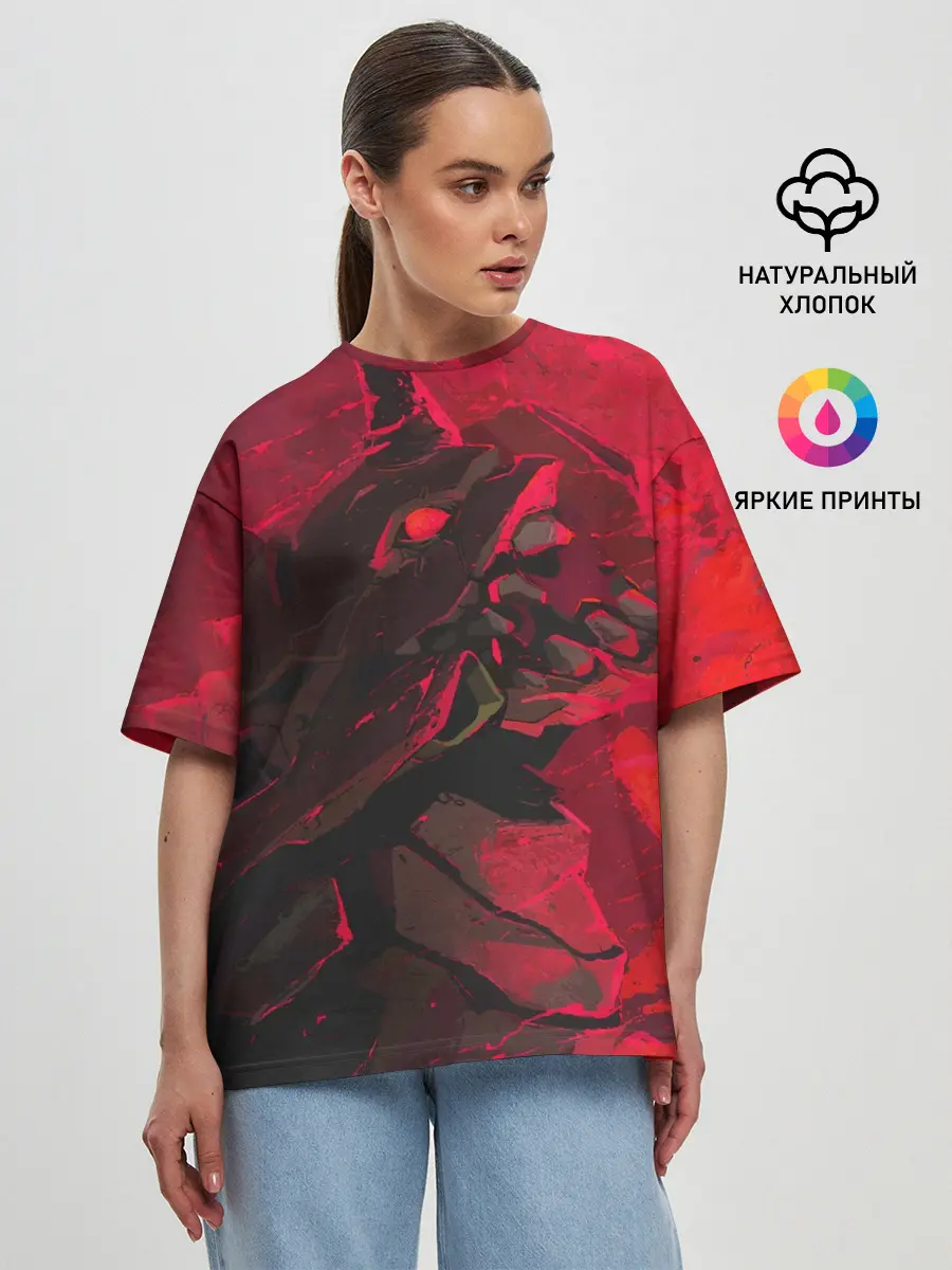 Женская футболка оверсайз / Evangelion | Eva 01