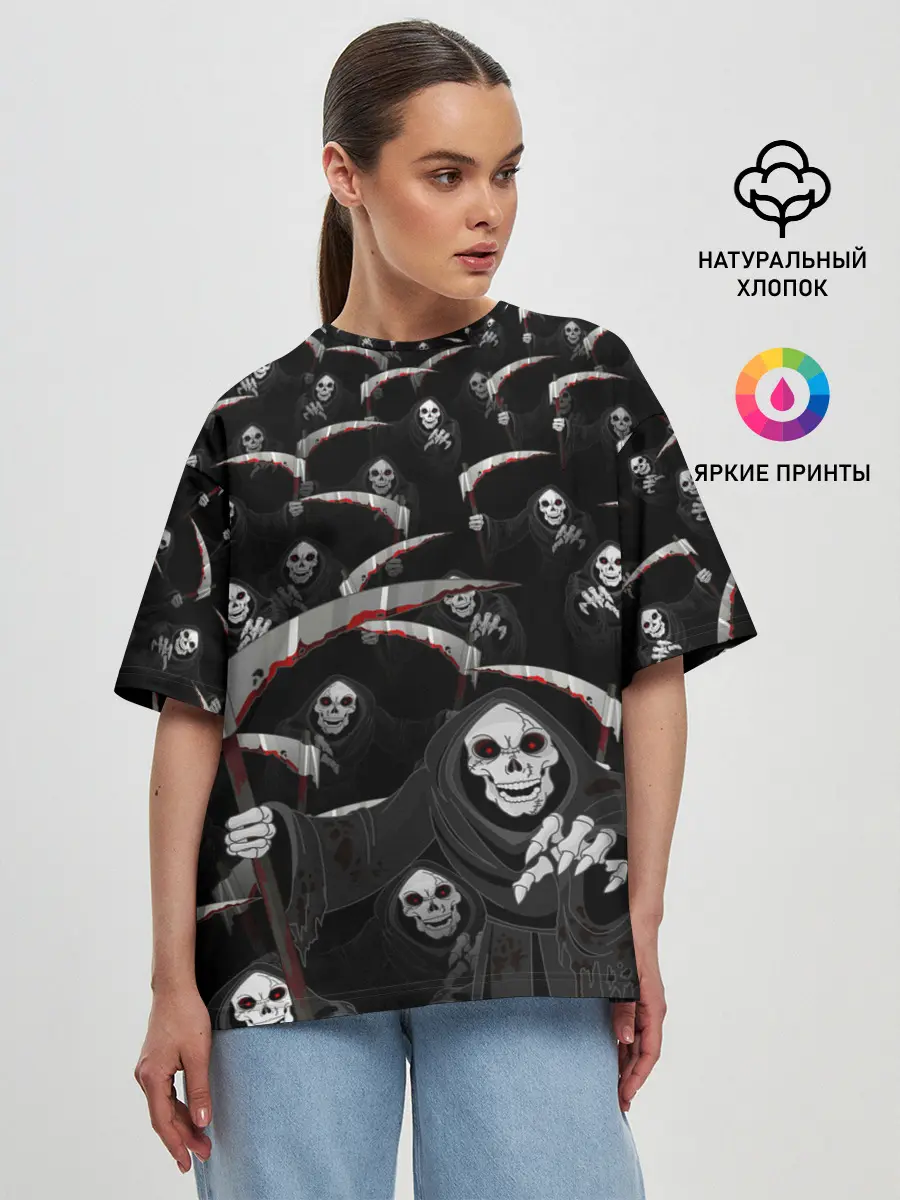 Женская футболка оверсайз / Жнецы идут