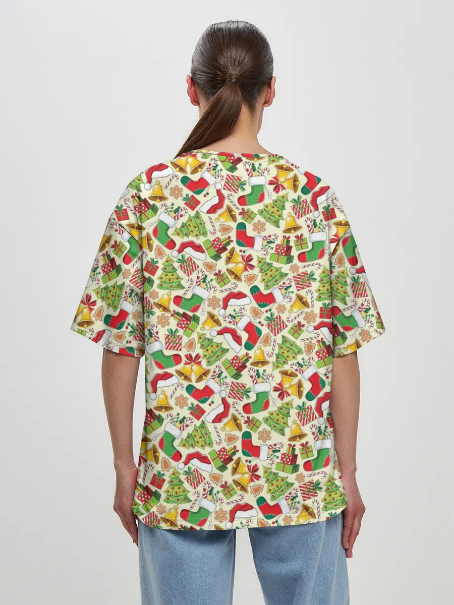 Женская футболка оверсайз / Merry Christmas