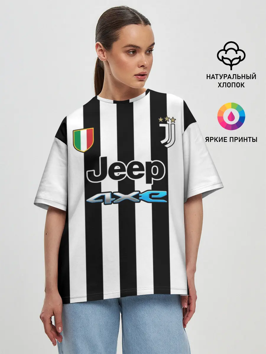 Женская футболка оверсайз / Форма Ювентуса домашняя 2021/2022