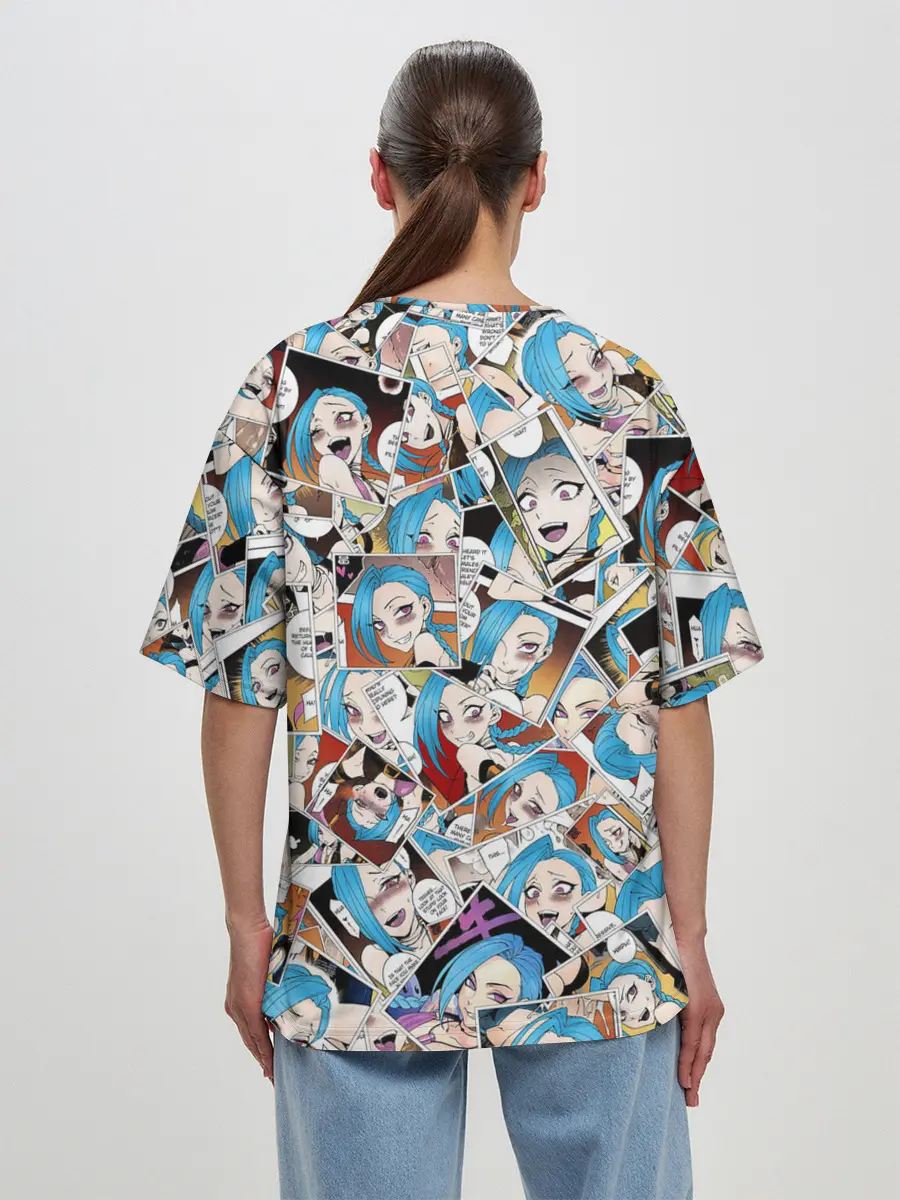 Женская футболка оверсайз / Jinx Ahegao