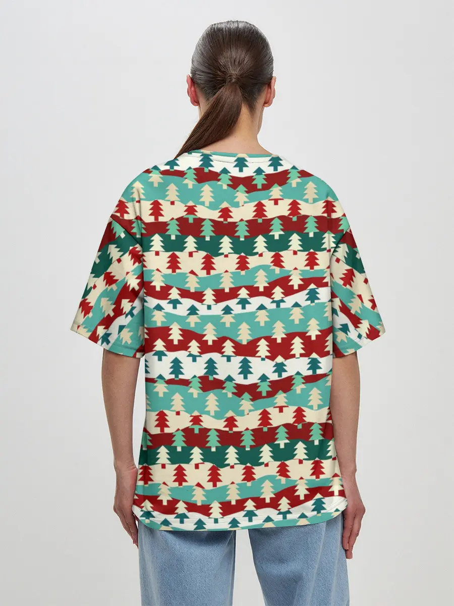 Женская футболка оверсайз / Ёлочки