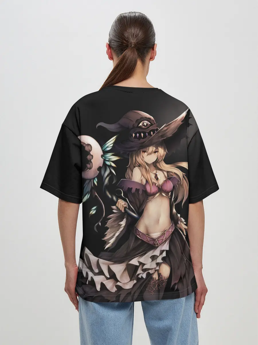 Женская футболка оверсайз / Секси ведьма блондинка