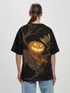 Женская футболка оверсайз / Приветливая тыква на Хэллоуин