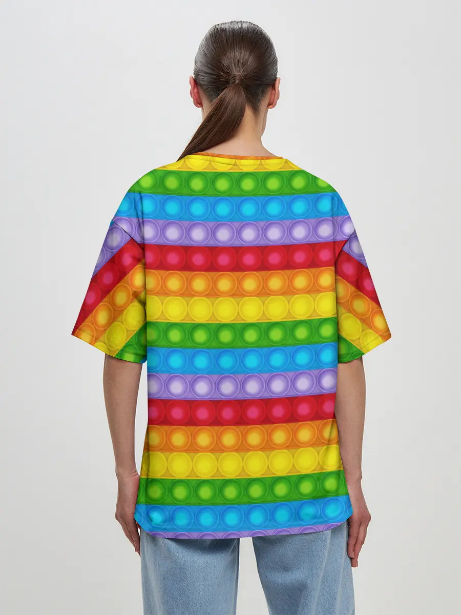 Женская футболка оверсайз / Pop It