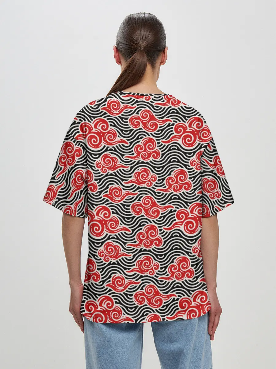 Женская футболка оверсайз / Кот-оборотень