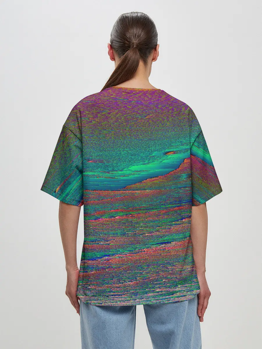 Женская футболка оверсайз / ГЛИТЧ | ПОМЕХИ