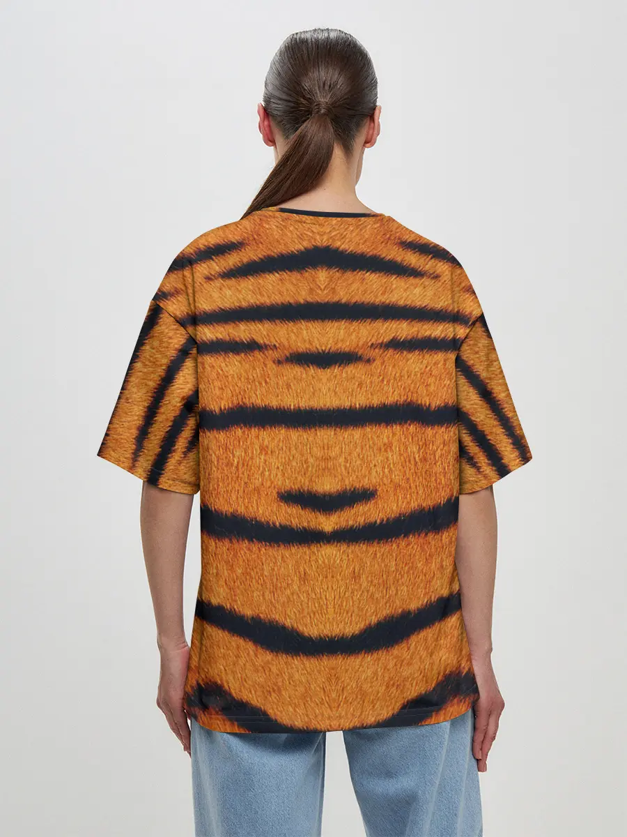 Женская футболка оверсайз / Тигровый Раскрас