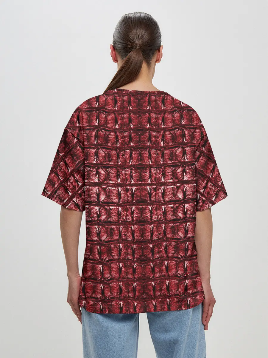 Женская футболка оверсайз / Текстура аллигатора