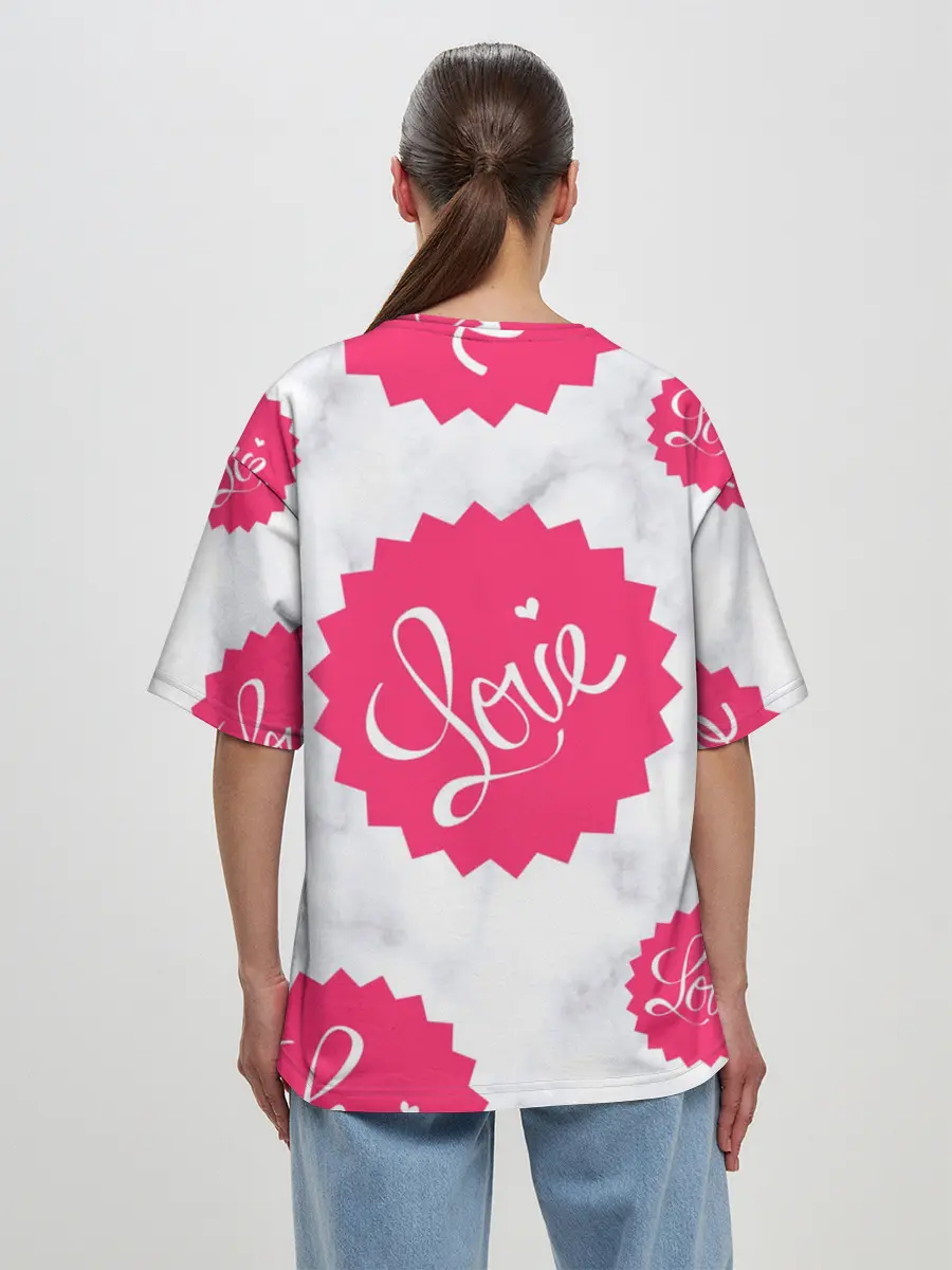 Женская футболка оверсайз / Feel Love
