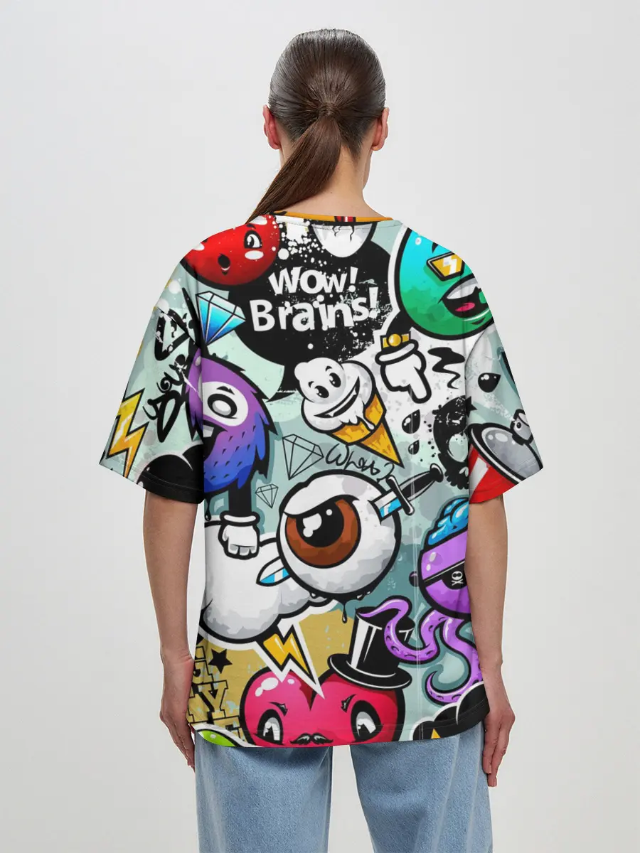 Женская футболка оверсайз / Граффити